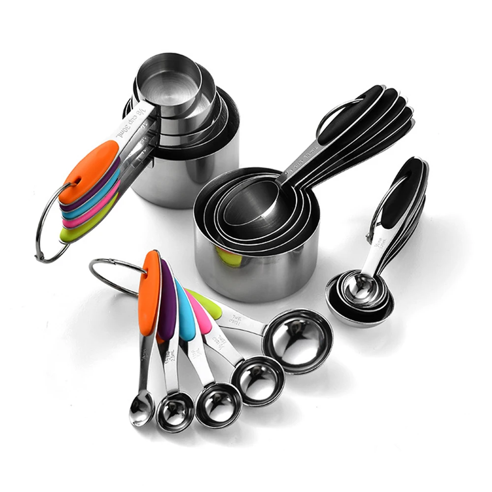 Kitchen Gadgets For Arthritic Hands - 5/10Pcs 스테인레스 스틸 측정 컵과 숟가락