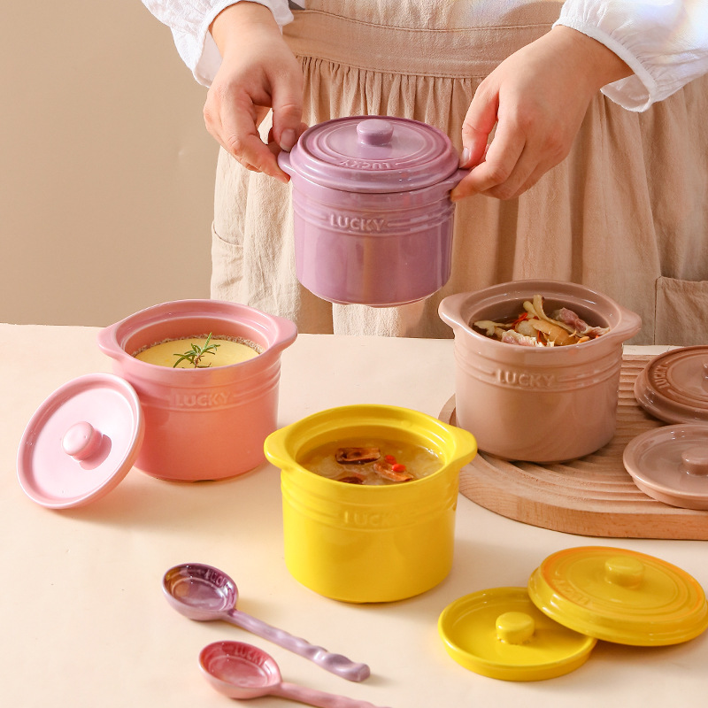 Kitchen Gadgets For Arthritic Hands - 이중 뚜껑 세라믹 그릇, 새의 둥지