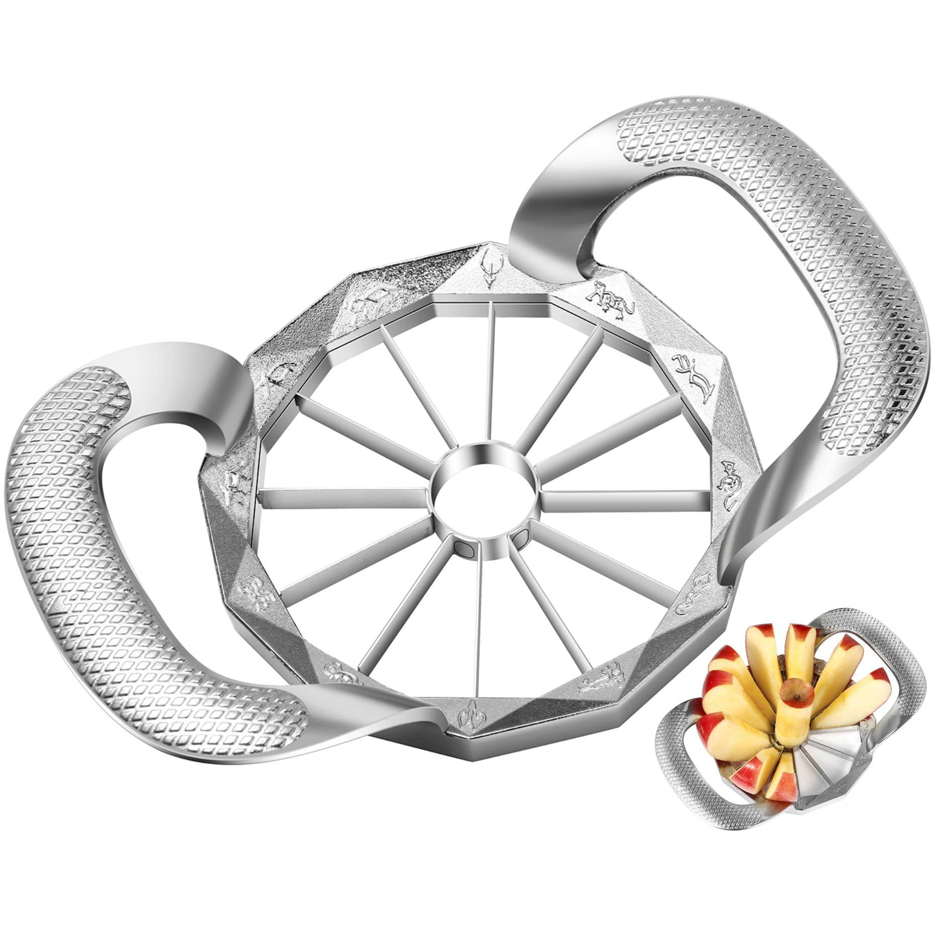 Apple Corer Slicer - 튼튼하고 날카로운 12날 스테인리스 스틸 커터