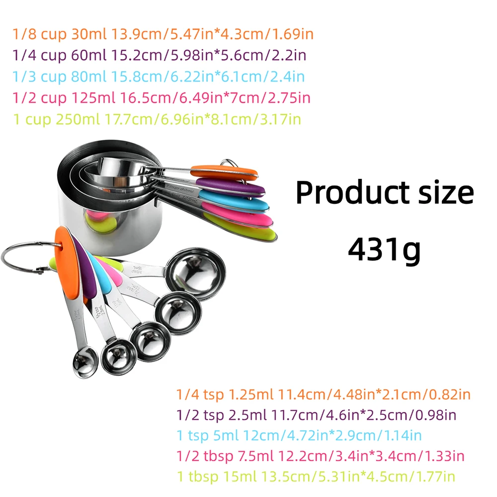 5/10Pcs 스테인레스 스틸 측정 컵과 숟가락 세트  - Kitchen Gadgets For Arthritic Hands 리뷰 및 가격
