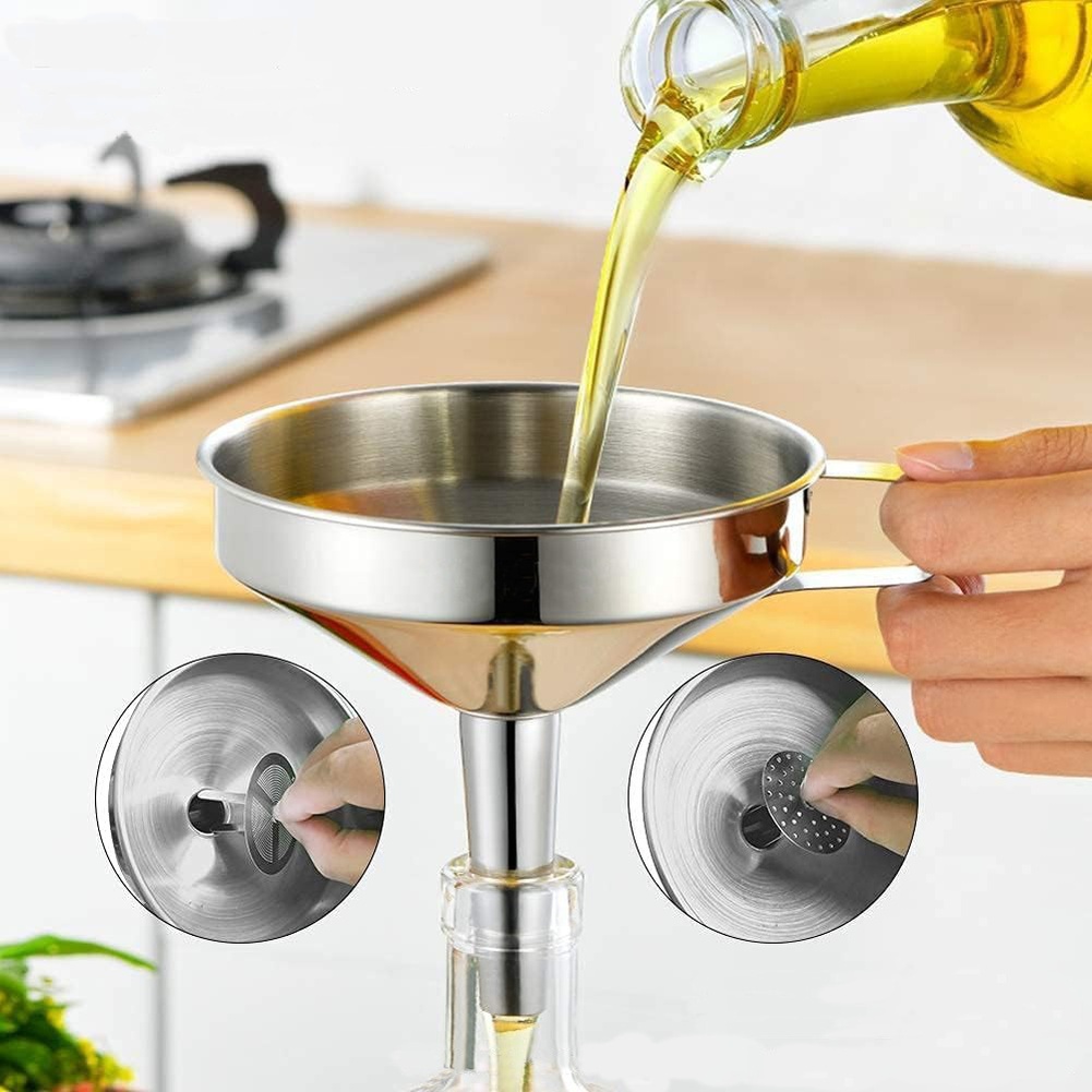 1Pc 스테인레스 스틸 요리 오일 깔때기 넓은 입구 주 - Kitchen Gadgets For Arthritic Hands 리뷰 및 가격