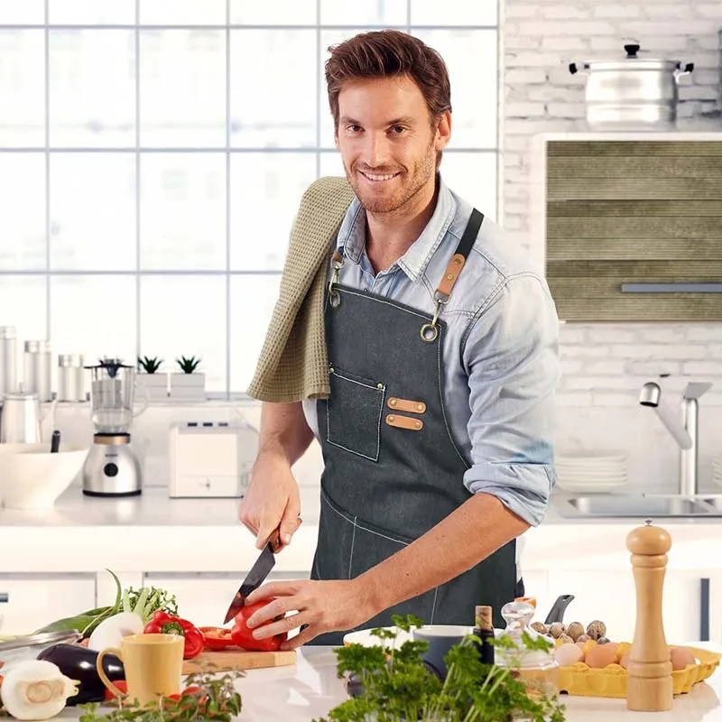 가정용 캔버스 앞치마, 오일 방지, 손 닦기 가능, 주 - Kitchen Gadgets Trending 리뷰 및 가격