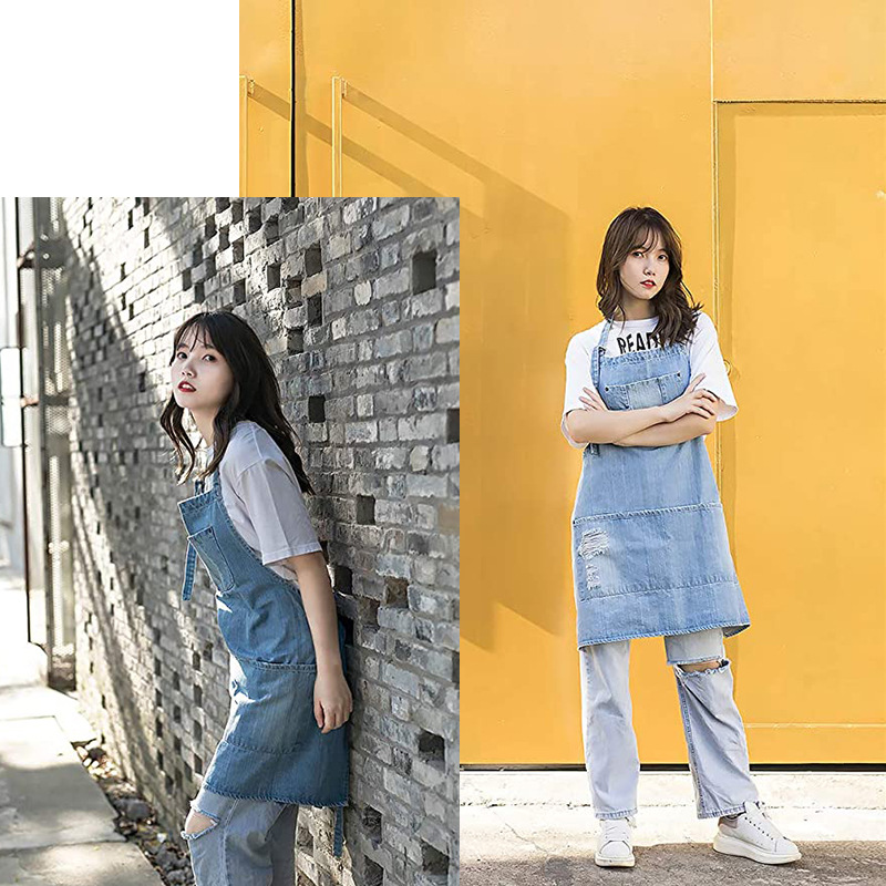 일본 워시 코튼 데님 앞치마, 확대 커피 숍 밀크 티  - Kitchen Gadgets Trending 리뷰 및 가격
