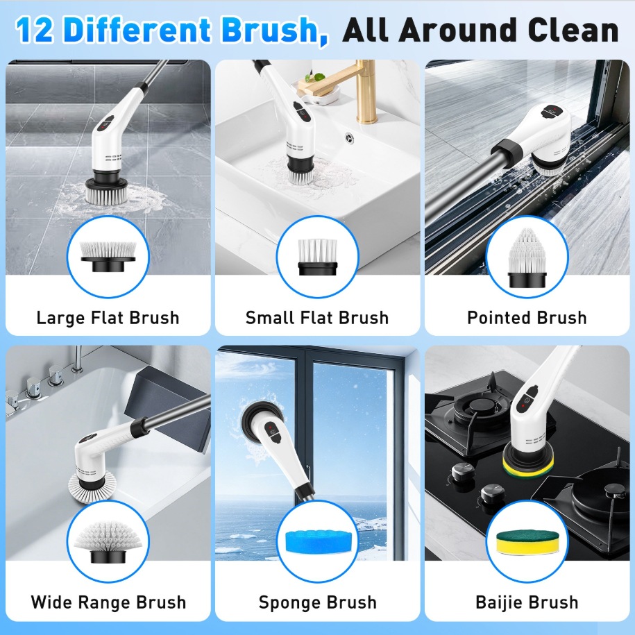 TINSOL 12 in 1 전기 청소 브러시(텔레스코픽 - Kitchen Gadgets Electronic 리뷰 및 가격