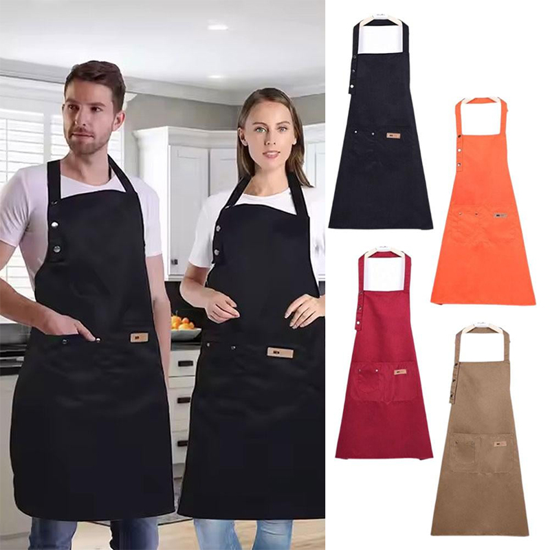 1pc 방수 오일 방지 앞치마 포켓 폴리 코튼 얼룩 방 - Kitchen Gadgets Trending 리뷰 및 가격