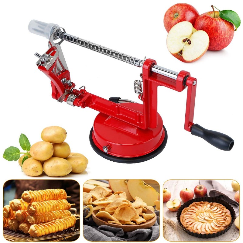3 in 1 사과 껍질 벗기는 기계, 수동 회전식 감자 - Apple Corer Slicer 리뷰 및 가격