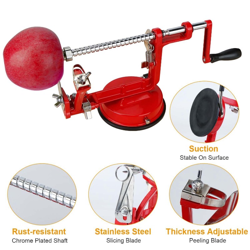 3 in 1 사과 껍질 벗기는 기계, 수동 회전식 감자 - Apple Corer Slicer 리뷰 및 가격