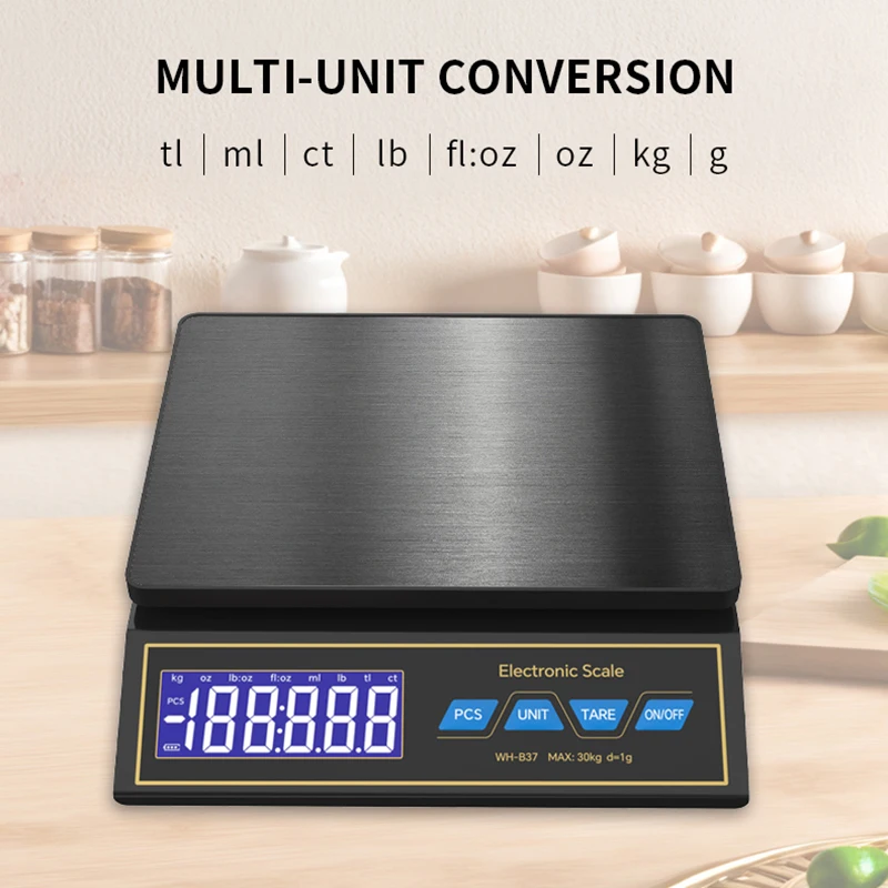 LCD 디지털 주방 저울 30kg/1g 충전식 스테인리 - Kitchen Gadgets Electronic 리뷰 및 가격