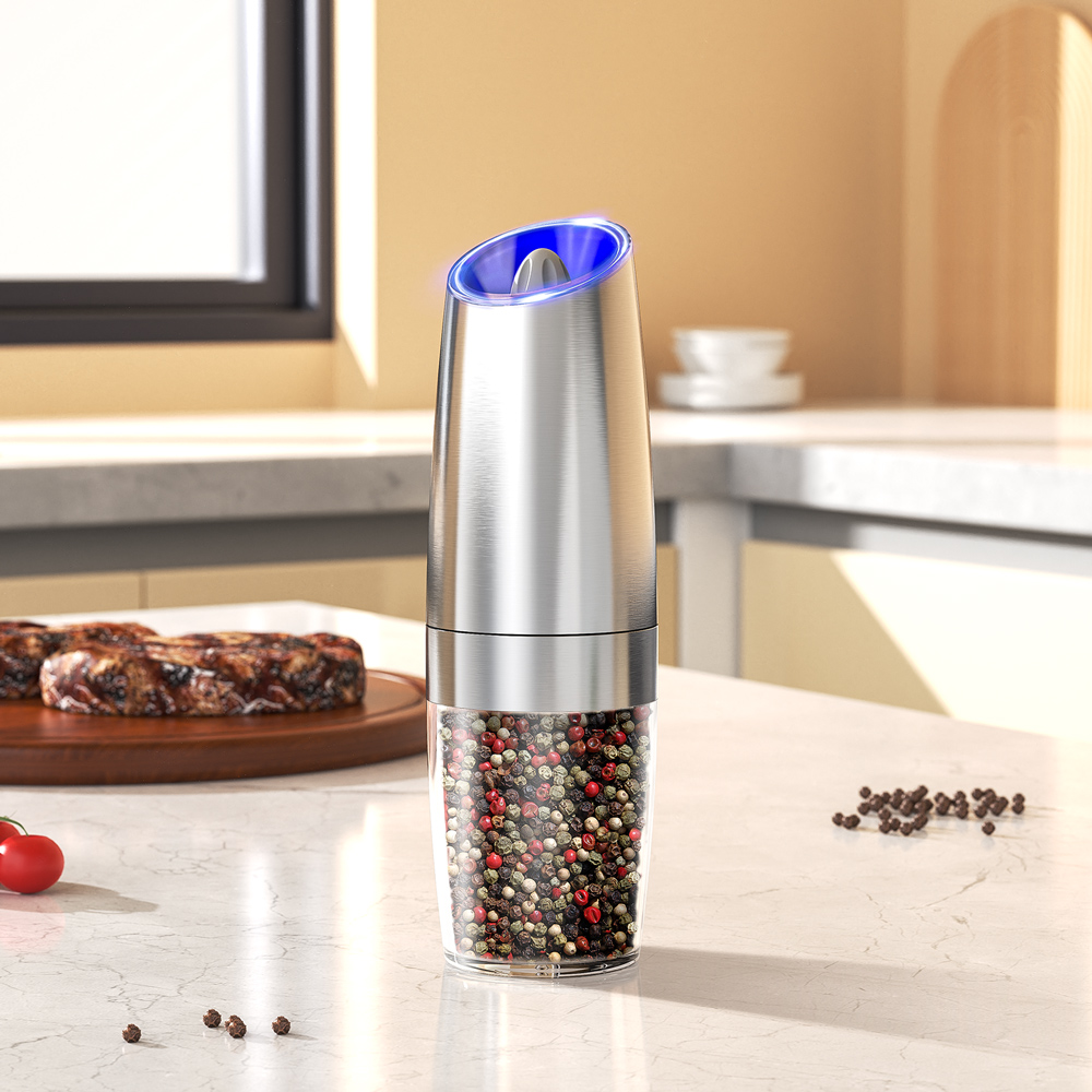 전기 자동 소금과 후추 분쇄기 세트 Led 라이트 분쇄 - Kitchen Gadgets Electronic 리뷰 및 가격